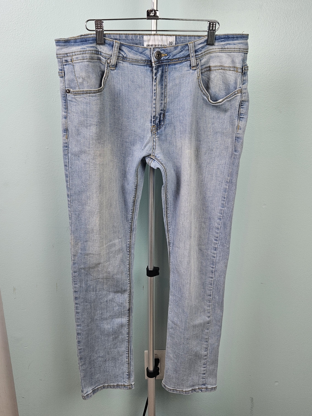 Paper Denim & Cloth Straight Leg Jeans in Blue Waist 33